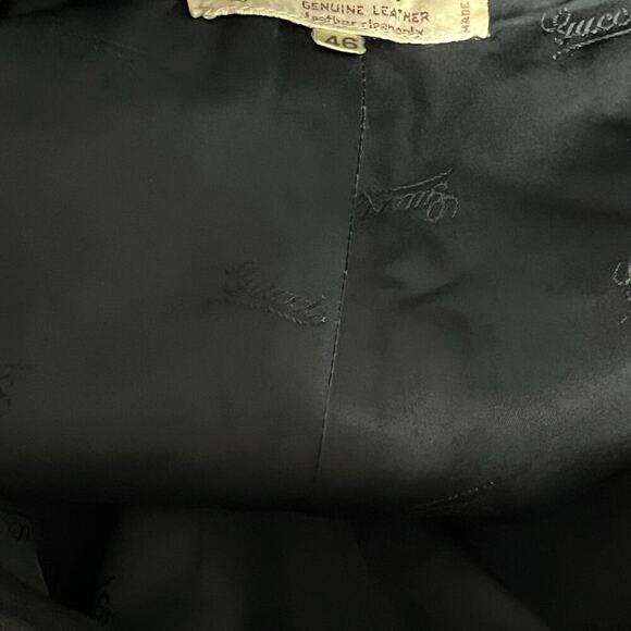 G. Gucci Vintage 70s High Rise Black Leather Pants Womenβs Size Large - Picture 6 of 16